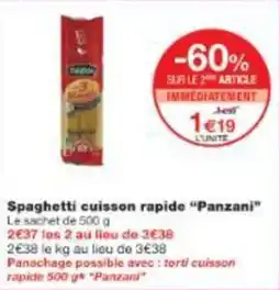 Monop' Spaghetti cuisson rapide panzani offre