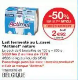 Monop' Lait fermenté au l.casei actimel nature offre