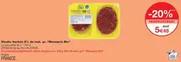 Monop' Steaks hachés 5% de mat. gr. monoprix bio offre