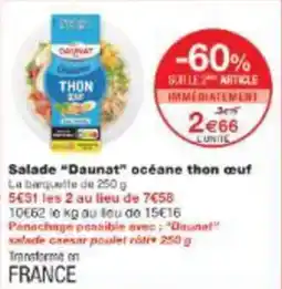 Monop' Salade daunat océane thon œuf offre