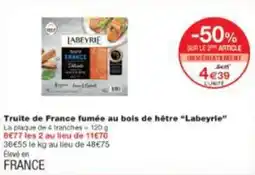 Monop' Truite de france fumée au bois de hêtre labeyrie offre