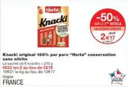 Monop' Knacki original 100% pur porc herta conservation sans nitrite offre