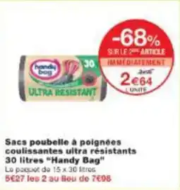 Monop' Sacs poubelle à poignées coulissantes ultra résistants handy bag offre