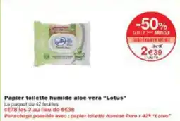 Monop' Papier toilette humide aloe vera lotus offre