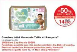 Monop' Couches bébé harmonie taille 4 pampers offre
