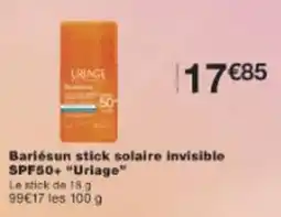 Monop' Bariésun stick solaire invisible spf50+ uriage offre