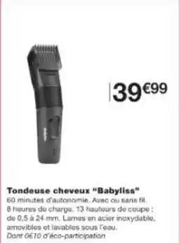 Monop' Tondeuse cheveux babyliss offre