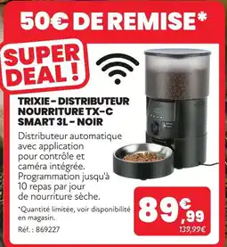 Animalis Trixie distributeur nourriture tx-c smart 3l - noir offre
