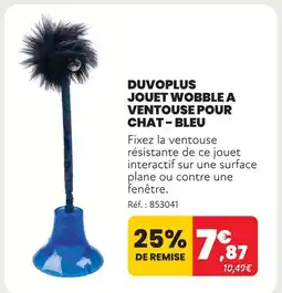 Animalis Duvoplus jouet wobble a ventouse pour chat - bleu offre