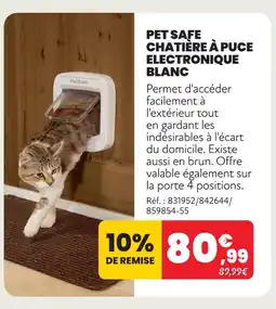 Animalis Pet safe chatière à puce electronique blanc offre