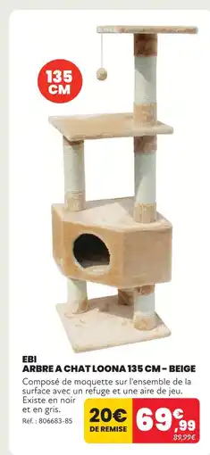 Animalis Ebi arbre a chat loona 135 cm - beige offre