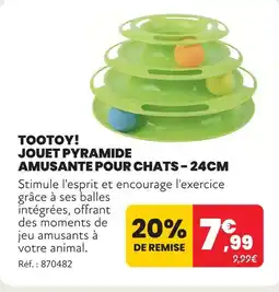 Animalis Tootoy! jouet pyramide amusante pour chats - 24cm offre
