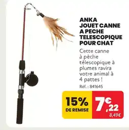 Animalis Anka jouet canne a peche telescopique pour chat offre