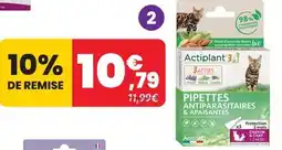 Animalis Actiplant pipettes antiparasitaires pour chat et chaton - x3 offre
