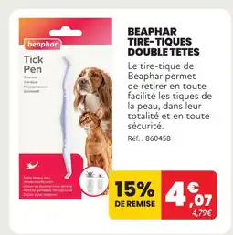 Animalis Beaphar tire-tiques double tetes offre