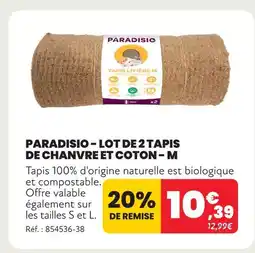 Animalis Paradisio lot de 2 tapis de chanvre et coton - m offre
