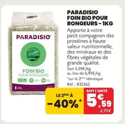 Animalis Paradisio foin bio pour rongeurs - 1kg offre