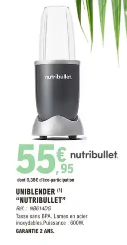 E.Leclerc UNIBLENDER NUTRIBULLET offre