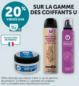 Super U SUR LA GAMME DES COIFFANTS U offre