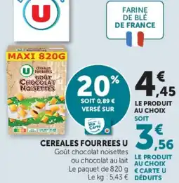 Super U CEREALES FOURREES U offre