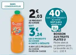 Super U BOISSON AUX FRUITS PLATES U offre
