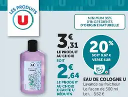 Super U EAU DE COLOGNE U offre