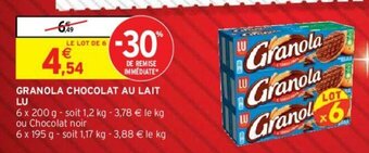 Intermarché Hyper Granola chocolat au lait lu offre
