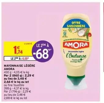 Intermarché Hyper Mayonnaise légère amora offre