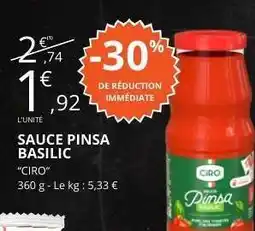 E.Leclerc SAUCE PINSA BASILIC offre