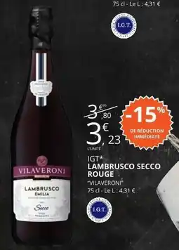 E.Leclerc LAMBRUSCO SECCO ROUGE VILAVERONI offre