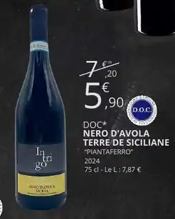 E.Leclerc NERO D'AVOLA TERRE DE SICILIANE offre
