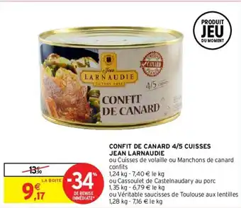 Intermarché Hyper Confit de canard 4/5 cuisses jean larnaudie offre