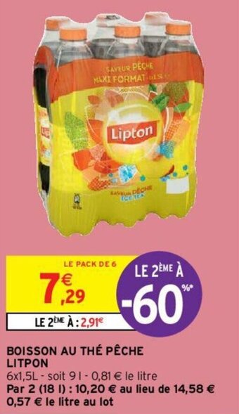 Intermarché Hyper Boisson au thé pêche lipton offre