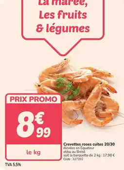 Promocash Crevettes roses cuites 20/30 offre
