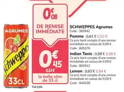 Promocash Schweppes agrumes offre
