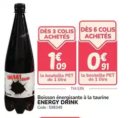 Promocash Boisson énergisante à la taurine energy drink offre