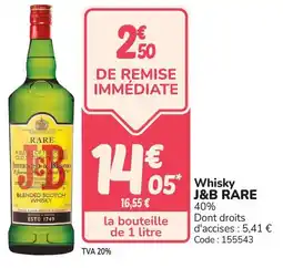 Promocash Whisky j&b rare offre