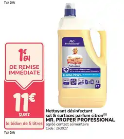 Promocash Nettoyant désinfectant sol & surfaces parfum citron mr proper professional offre