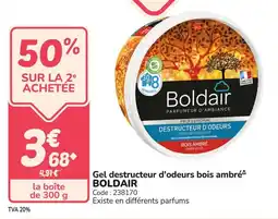 Promocash Gel destructeur d'odeurs bois ambré boldair offre