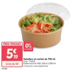 Promocash Saladiers en carton offre