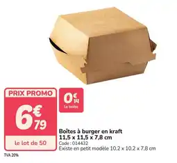 Promocash Boîtes à burger en kraft offre