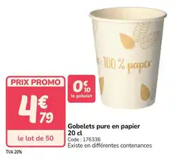 Promocash Gobelets pure en papier offre