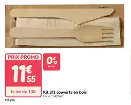 Promocash Kit 3/1 couverts en bois offre