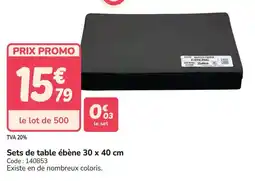 Promocash Sets de table ébène offre