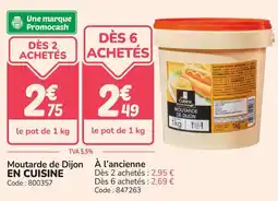 Promocash Moutarde de dijon en cuisine offre