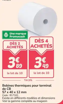 Promocash Bobines thermiques pour terminal de cb offre