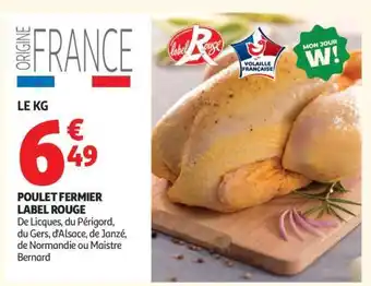 Auchan Poulet FERMIER Label Rouge offre