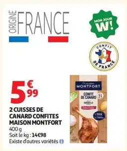 Auchan 2 Cuisses De Canard Confites Maison Montfort offre