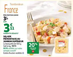 Auchan SALADE PIÉMONTAISE AU JAMBON SUPÉRIEUR offre