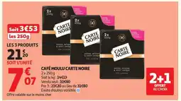Auchan Café Moulu Carte Noire offre